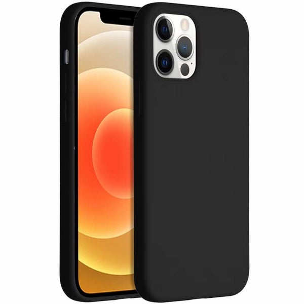 Accezz Liquid Silicone Backcover voor de Apple iPhone 12 (Pro) - Zwart