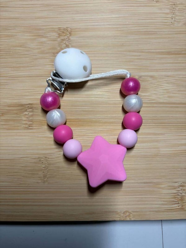 Speenkoord ster roze