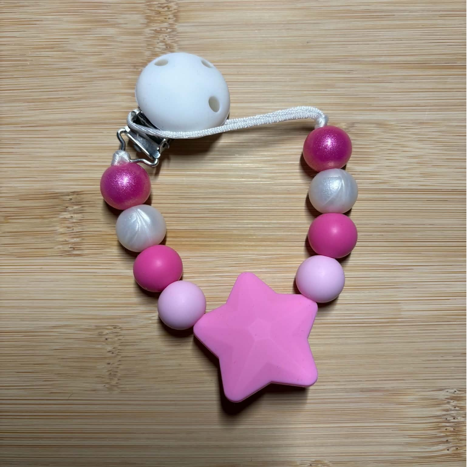 Speenkoord ster roze