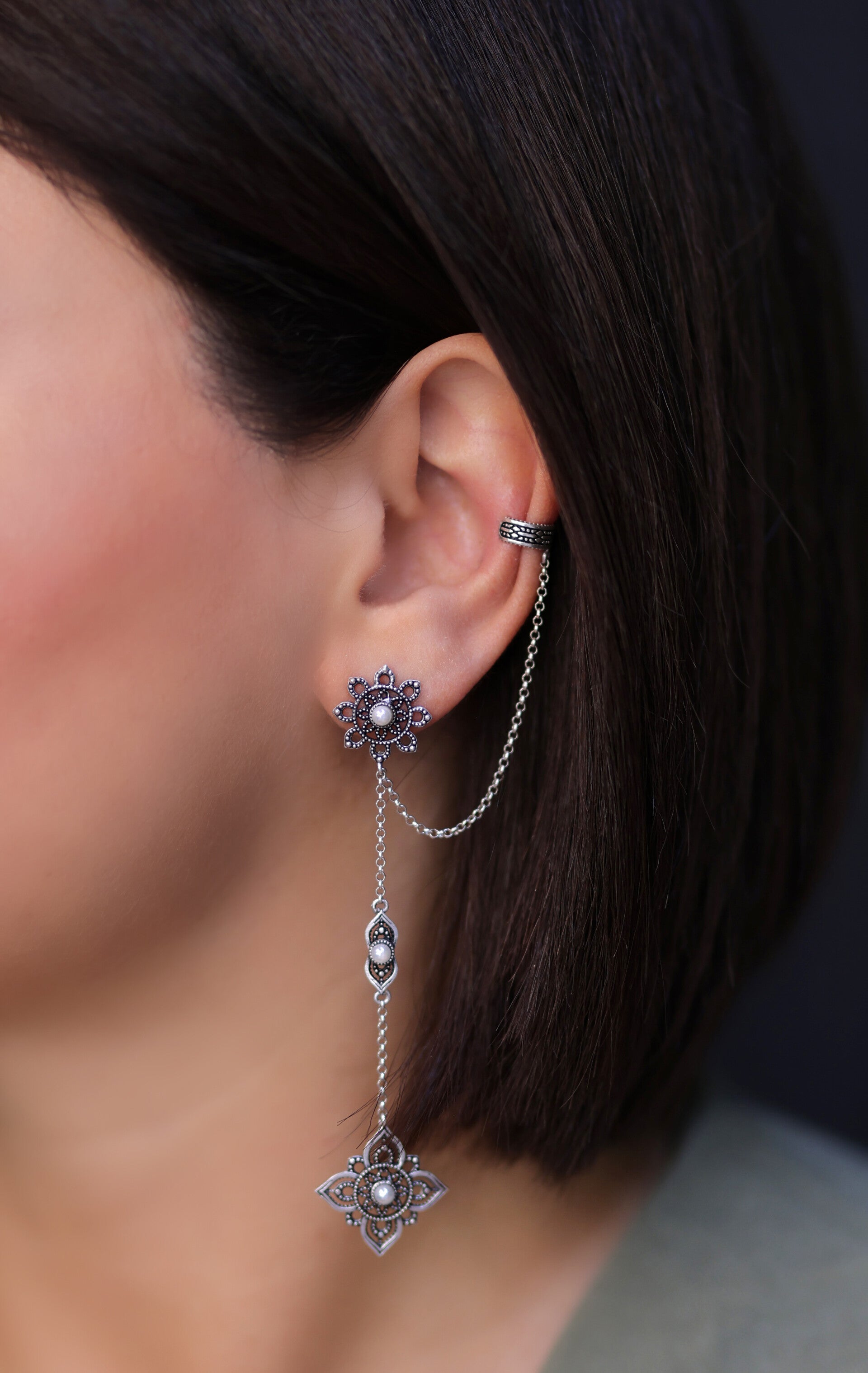 Ohrringe "Divine Bloom Touch" aus Silber