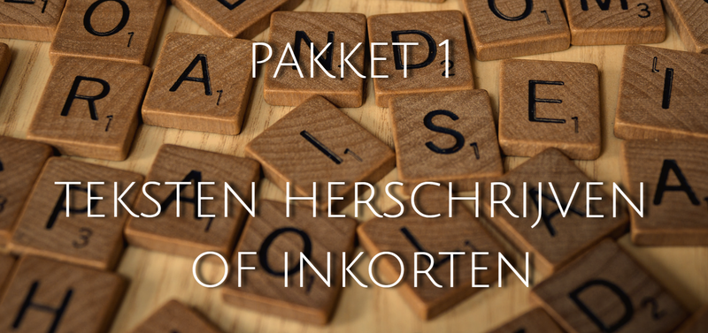 Teksten herschrijven of inkorten is pakket 1 van Nederlands Taalbureau.