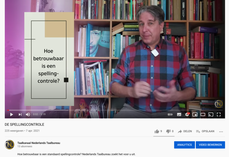 Afbeelding still van film YouTube-kanaal, Nederlands Taalbureau.