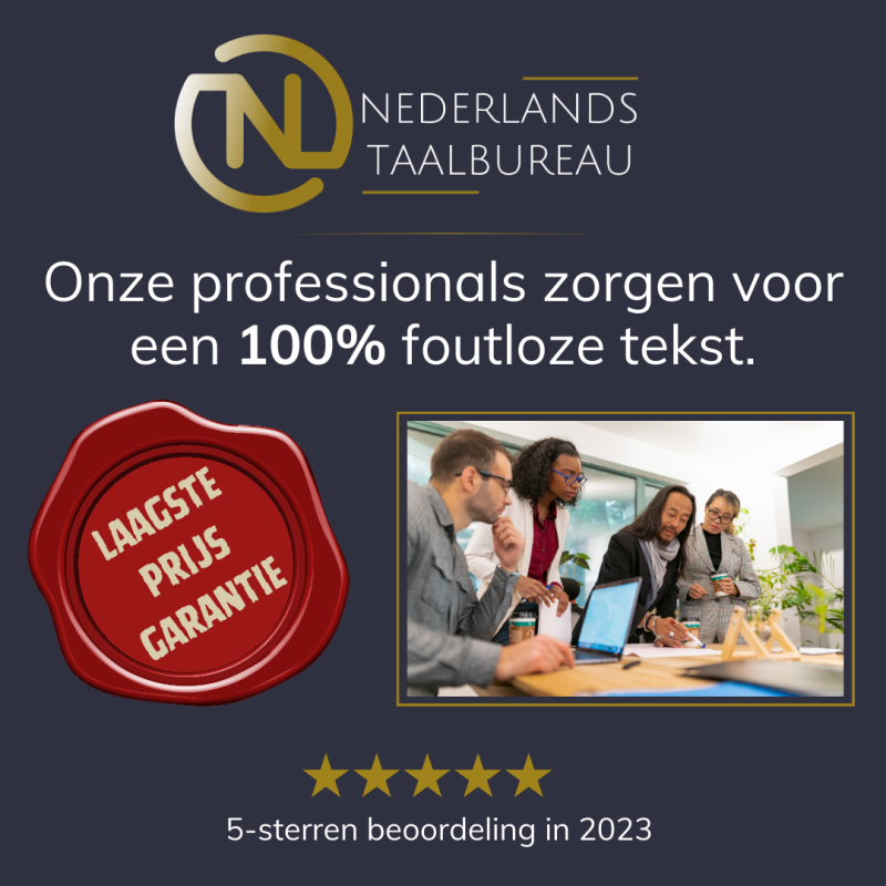 Verbeteren teksten door Nederlands Taalbureau.