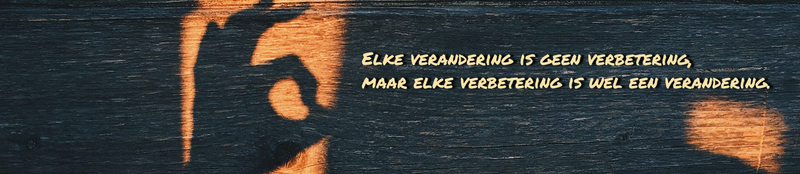 Elke verandering ins geen verbetering, maar elke verbetering is wel een verandering. Afbeelding Nederlands Taalbureau.