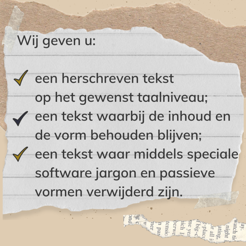 tekst herschrijven duidelijk schrijven eenvoudig nederlands tekstrevisie