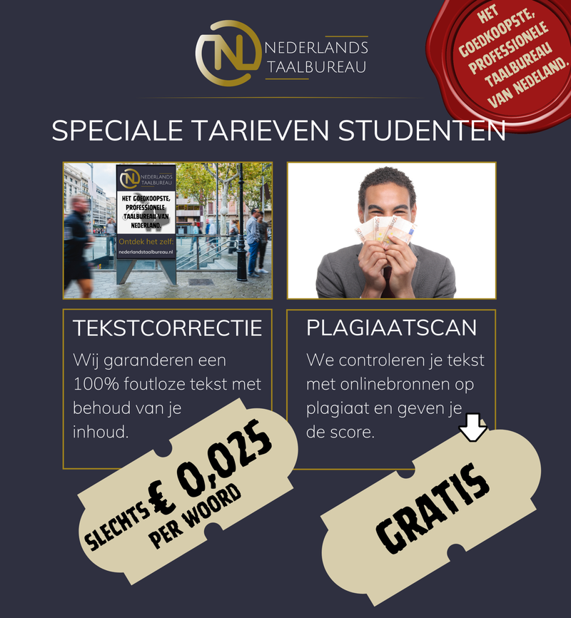 Speciale tarieven studenten van Nederlands Taalbureau.