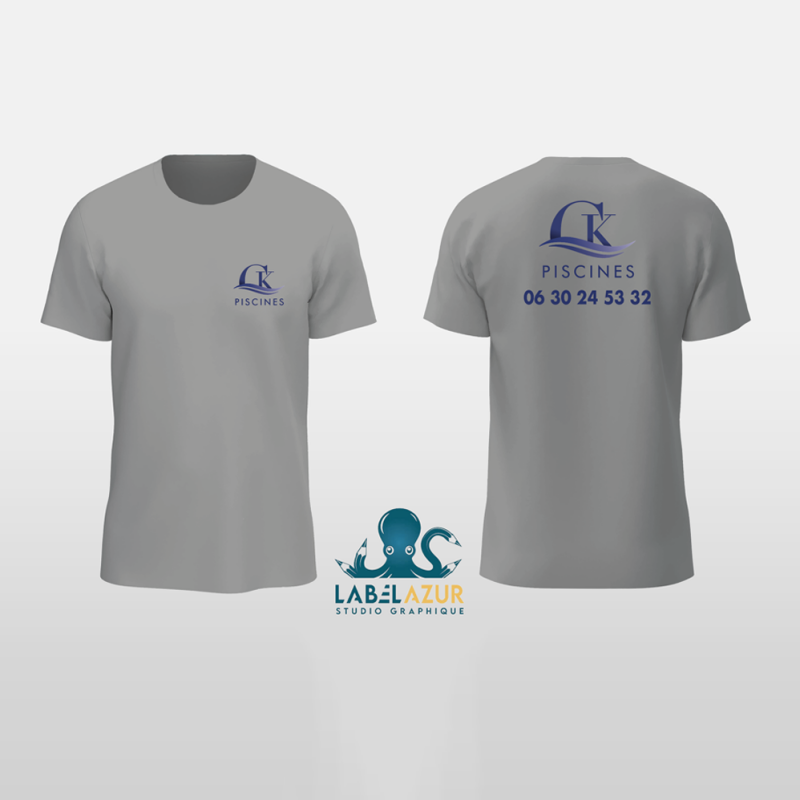 Flocage t-shirt | CK Piscines - Cuers