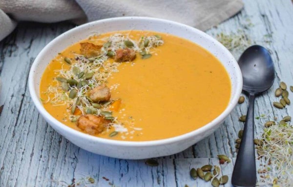 zuiderse bloemkoolsoep met zoete aardappel
