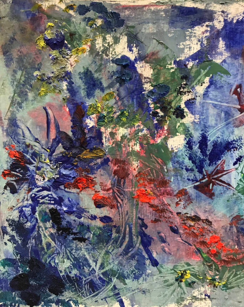 huile sur papier 30x35 cm