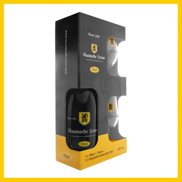 Vlaamsche Leeuw Blond 75cl + 2 glazen 15cl