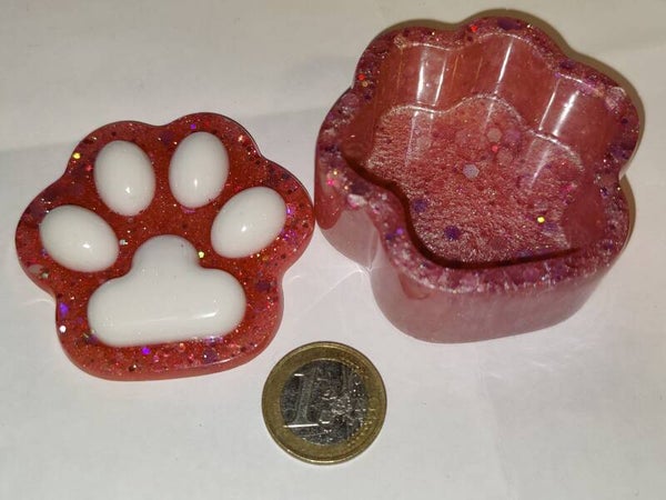 Tassu resiinirasia valkoinen-pinkki glitteri. pieni