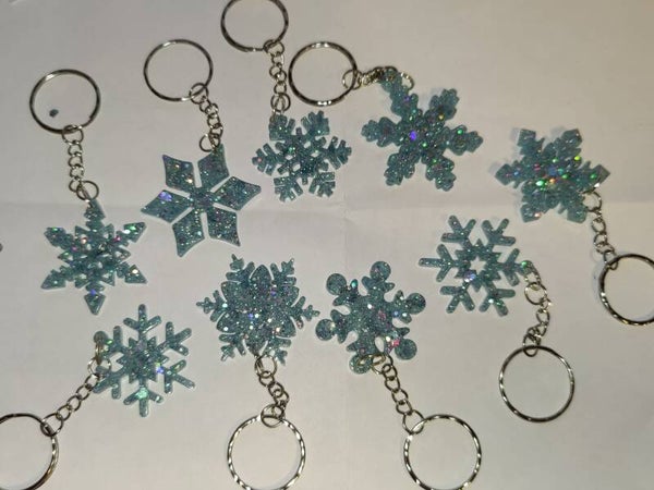 sininen glitteri lumihiutale avaimenperä (random)