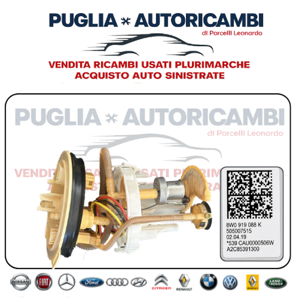 Pompa Carburante Serbatoio Galleggiante Audi A4 B9 Avant 2.0 TDI 150 CV Originale 8W0919088H