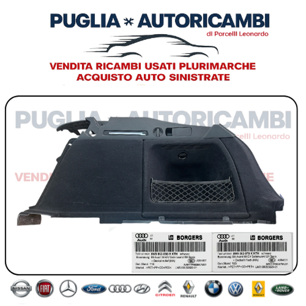 Rivestimento Moquette Laterale Baule Destro Audi A4 B9 Avant 2019 Originale 8W9863880