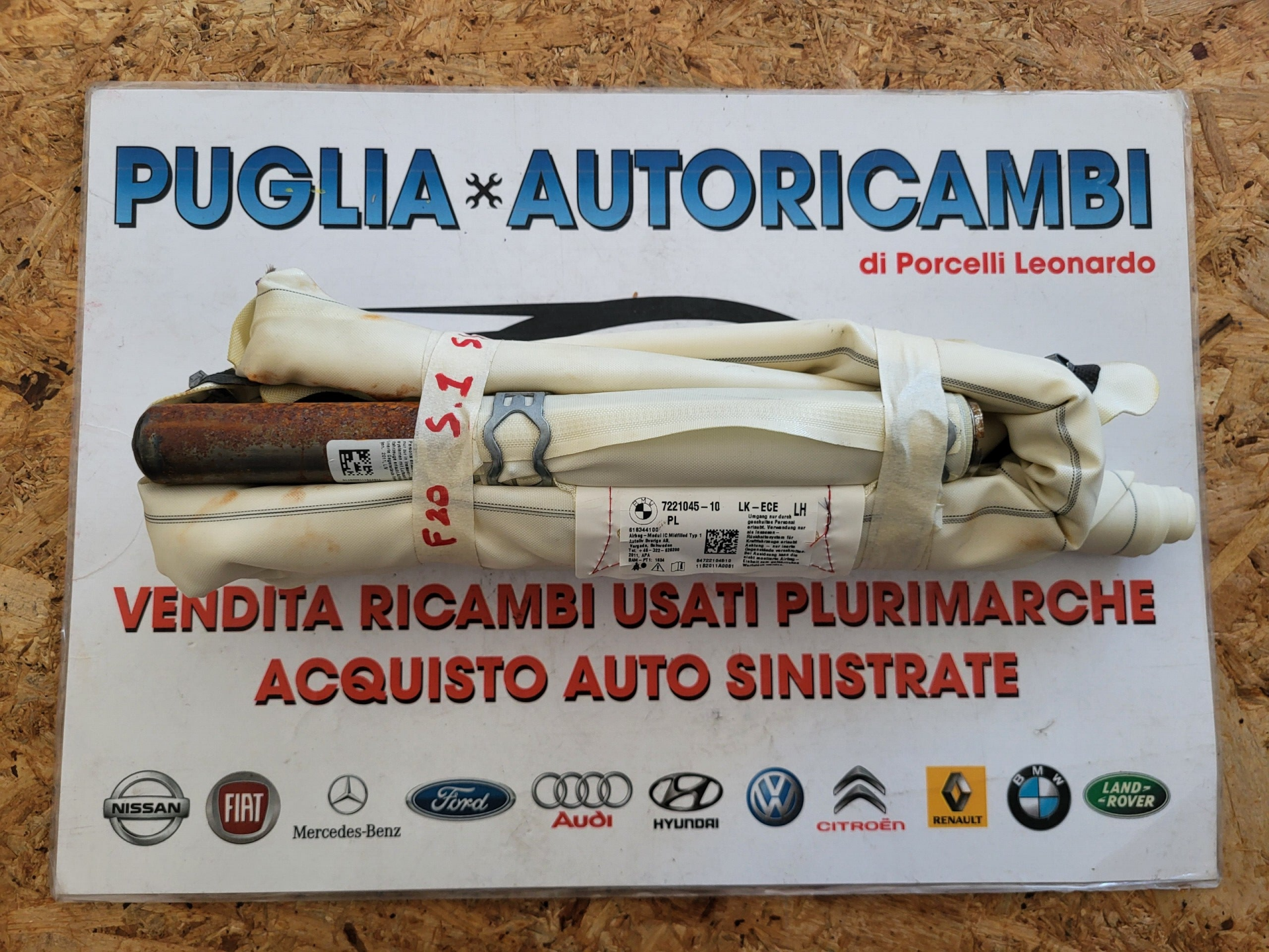 AIRBAG TENDINA LATO SINISTRO SX PER BMW SERIE 1 F20 F21 2011-2019 7221045-10