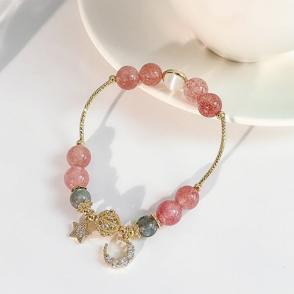Star Stone Moon Strawberry Crystal Bracelet