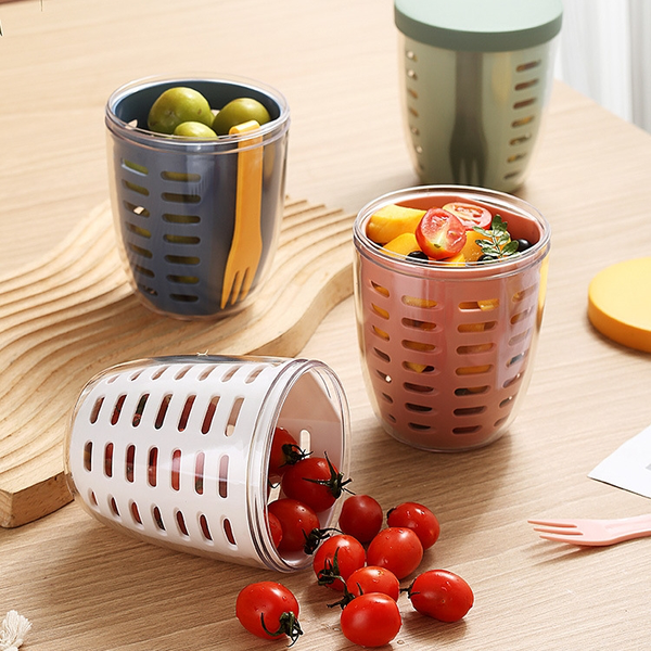 Draining Fruit Cup Portable Picnic Box