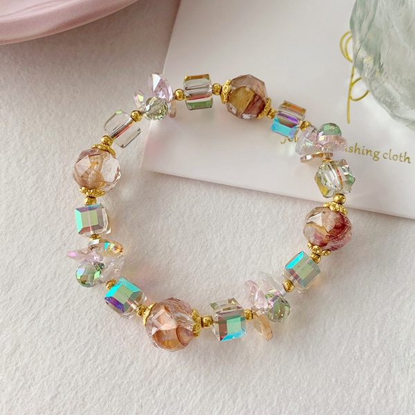 Glass Floral Ball Crystal Bracelet