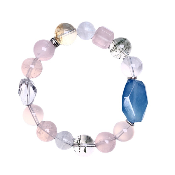Aquamarine Pink Crystal Bracelet
