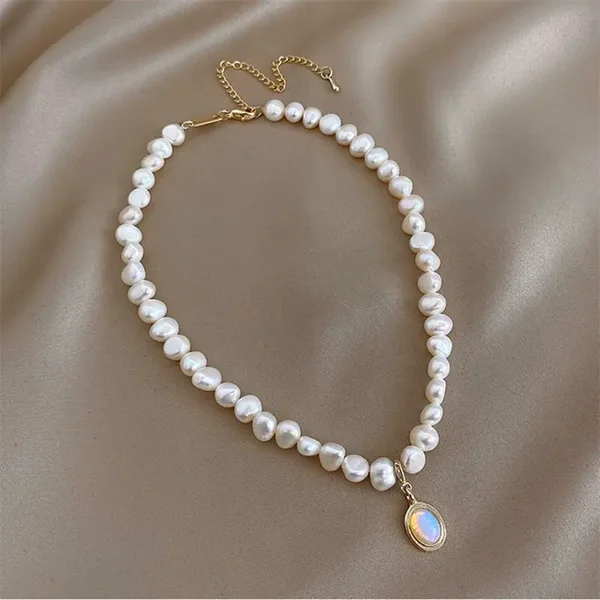 Moonstone Pearl Necklace
