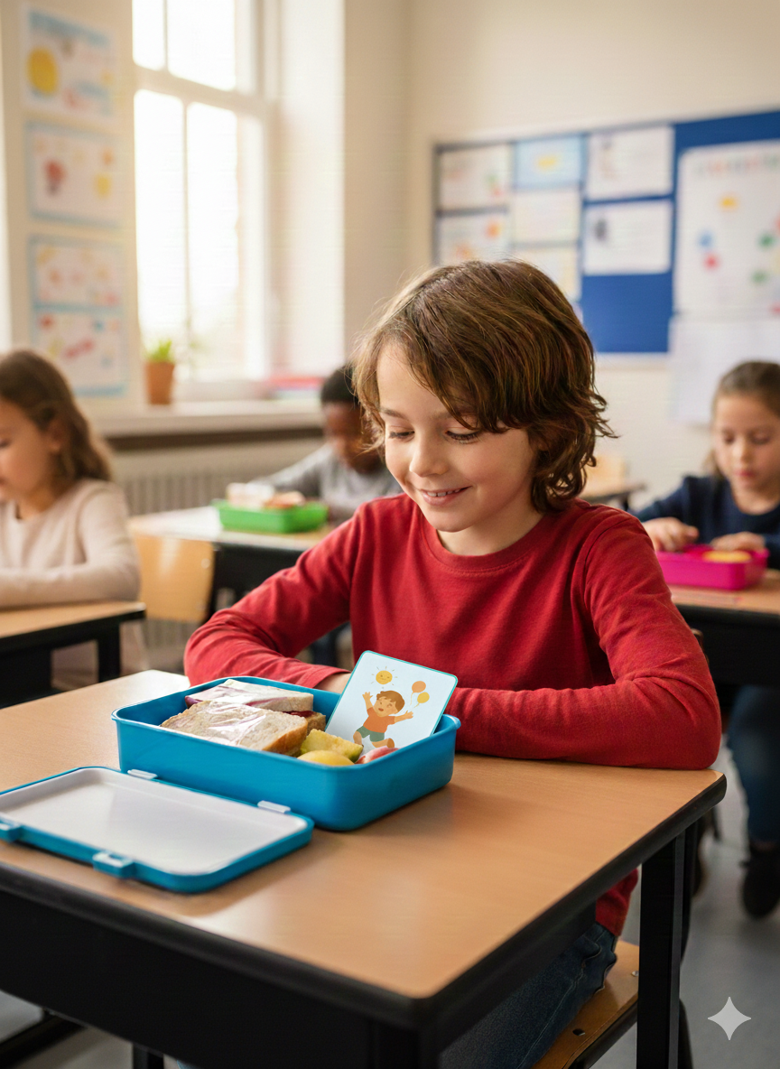 Affirmatiekaartjes in de lunchbox om het zelfvertrouwen van kinderen op de basisschool te vergroten.