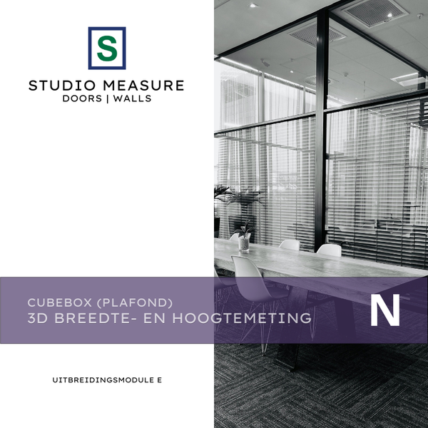 Cube Box Plafond aansluitend Uitbreidingsmodule E 3D Breedte- en hoogtemeting