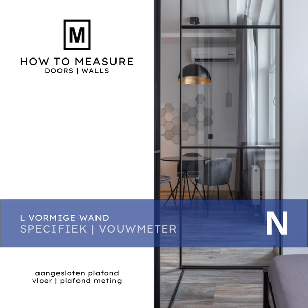 L-vormige Wand met Plafondaansluiting – Vloer -en Plafondverschil Opmeten met Vouwmeter – PDF-Cursus voor Thuisstudie