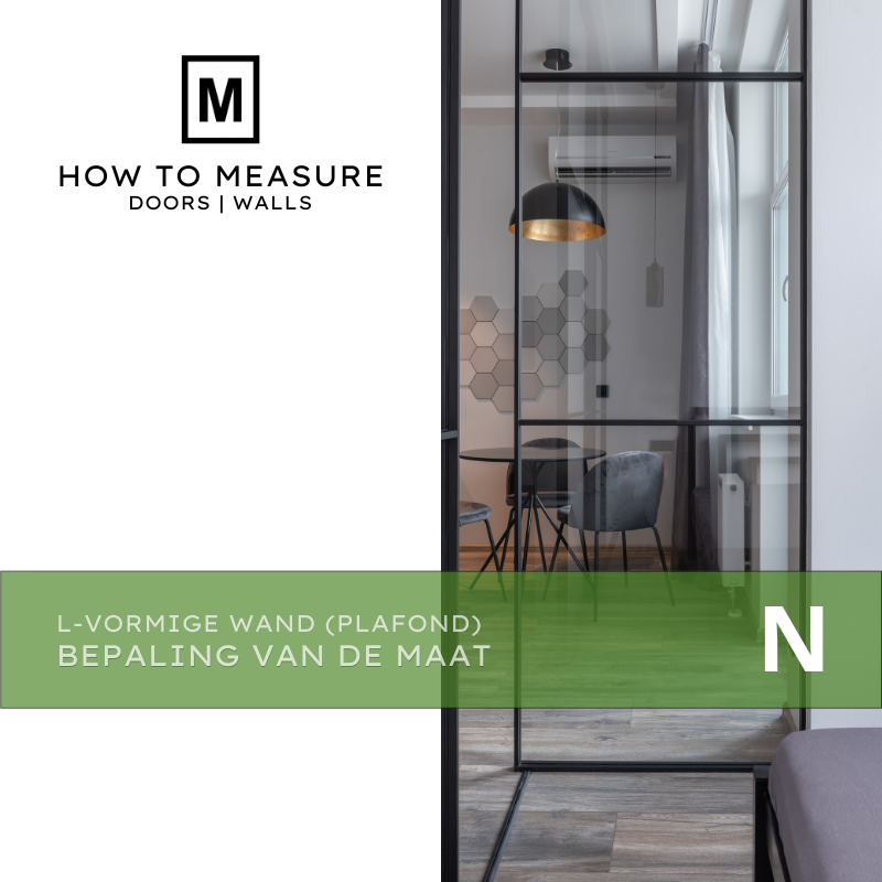 L-vorm Wand Plafond aansluitend Bepaling van de Maat