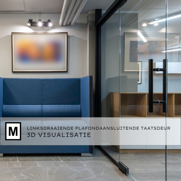 Linksdraaiende Plafondaansluitende Taatsdeur 3D Visualisatie