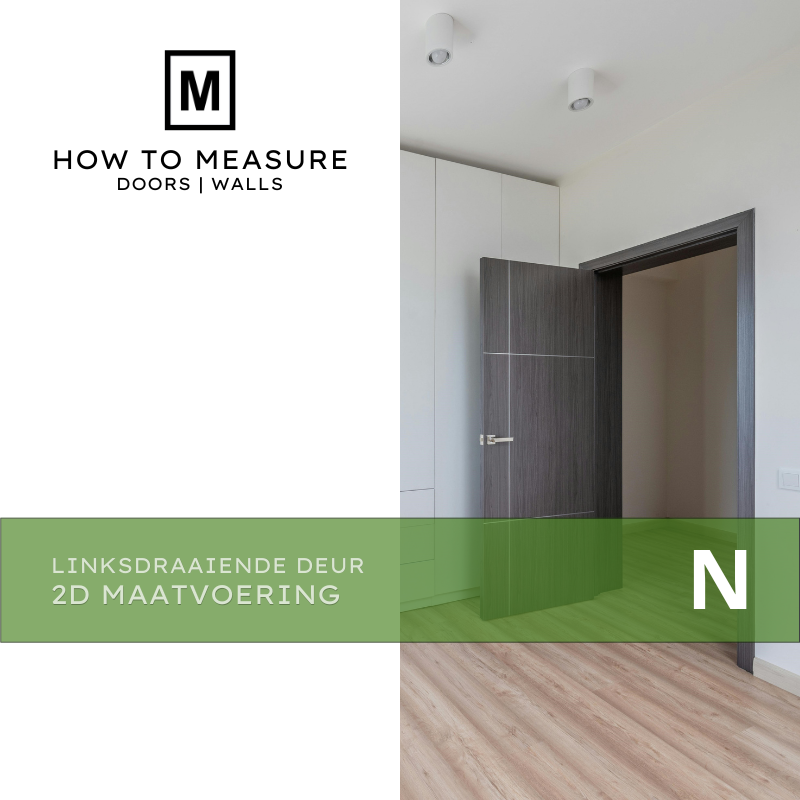 Linksdraaiende Deur 2D Maatvoering