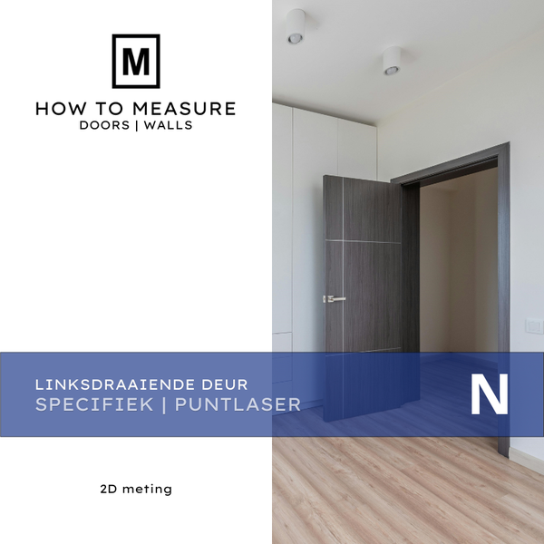 Linksdraaiende Deur – Deuropening 2D Opmeten met Puntlaser – Breedte en Hoogte – PDF-Cursus voor Thuisstudie