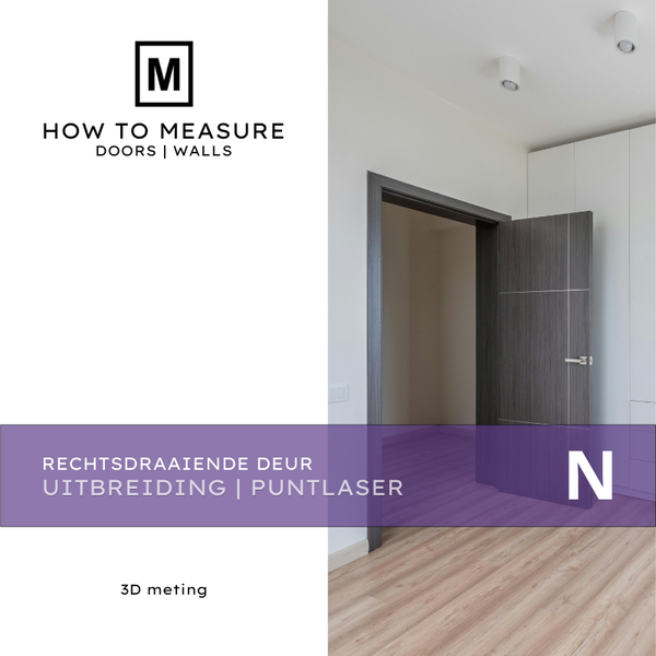 Rechtsdraaiende Deur – Deuropening 3D Opmeten met Puntlaser – Breedte en Hoogte – PDF-Cursus voor Thuisstudie