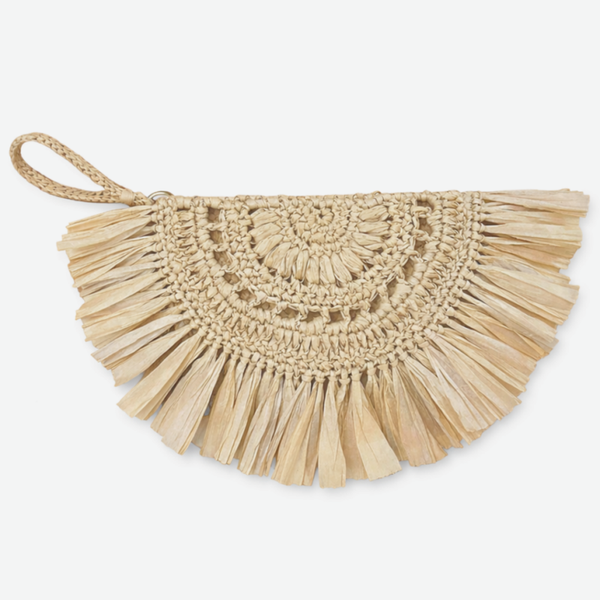 Cartera rafia volantes