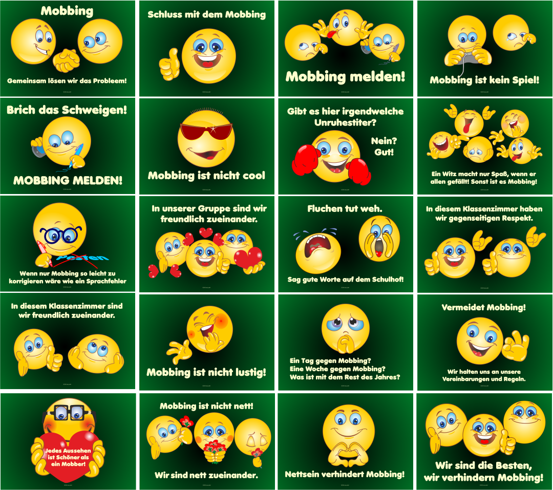 Fensterplakate 'Mobbing'