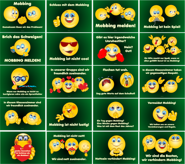 Fensterplakate 'Mobbing'