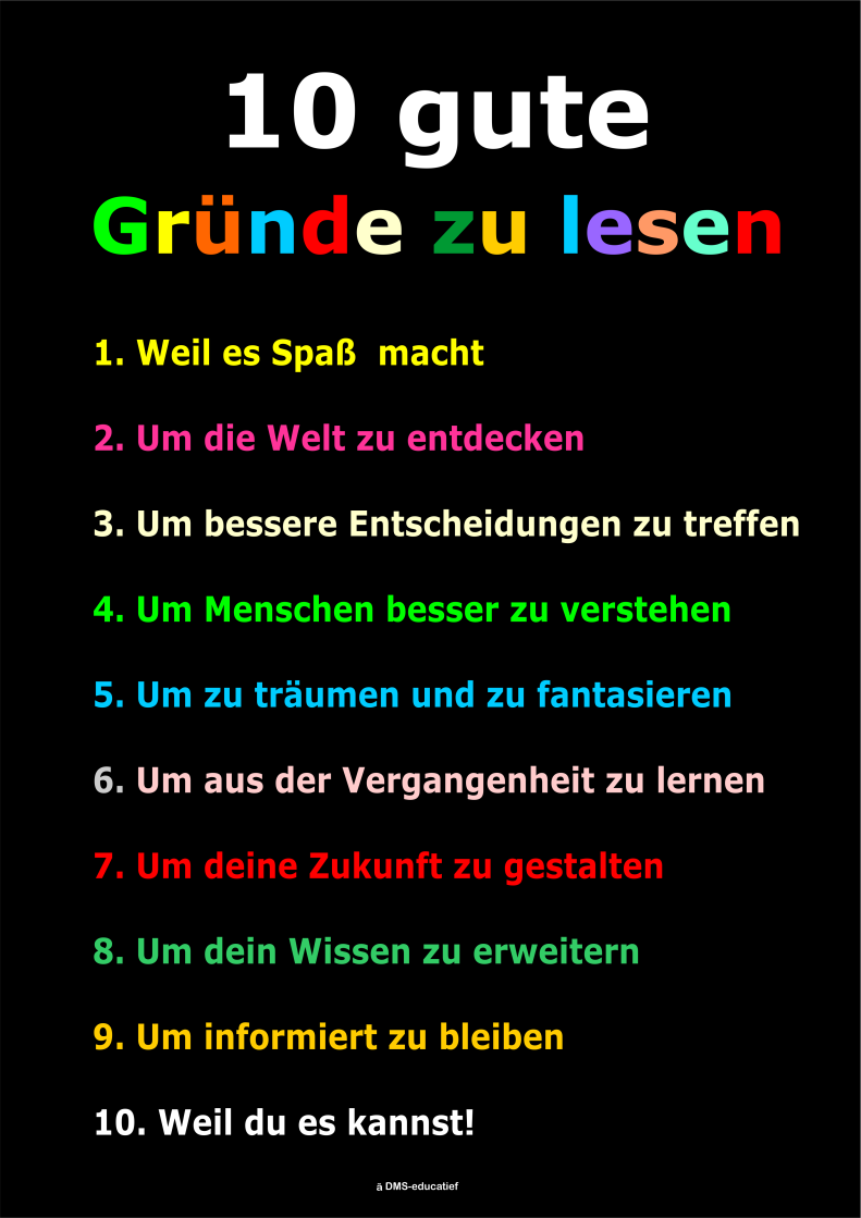 Poster: 10 gute Gründe zu lesen