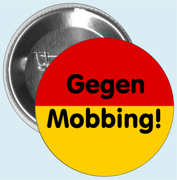 Button 'Gegen Mobbing!' Gelb, Rot