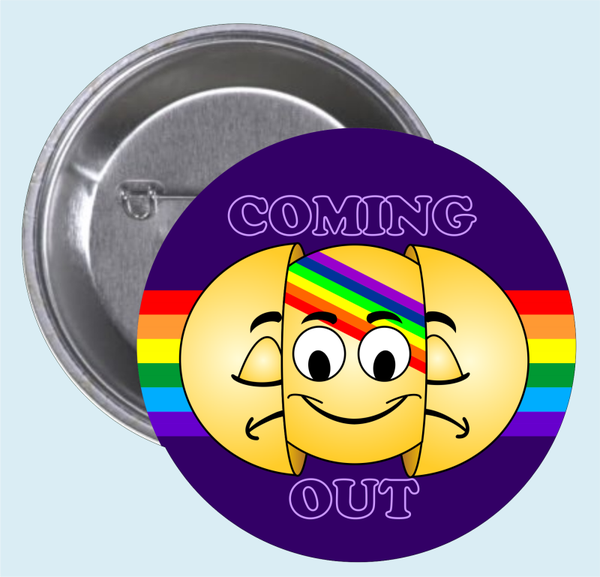 Tin Button Pins 'Coming Out'