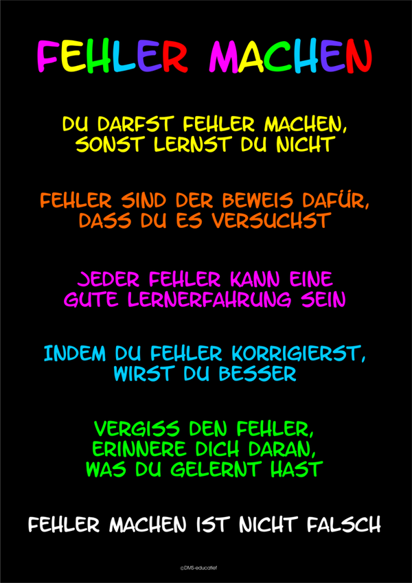 Poster 'Fehler machen' A3