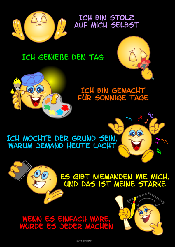 Poster 'Ich bin stolz auf mich selbst!' A3