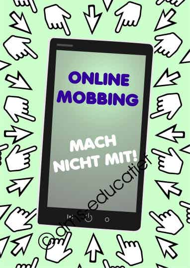 Poster 'ONLINE MOBBING MACH NICHT MIT!'