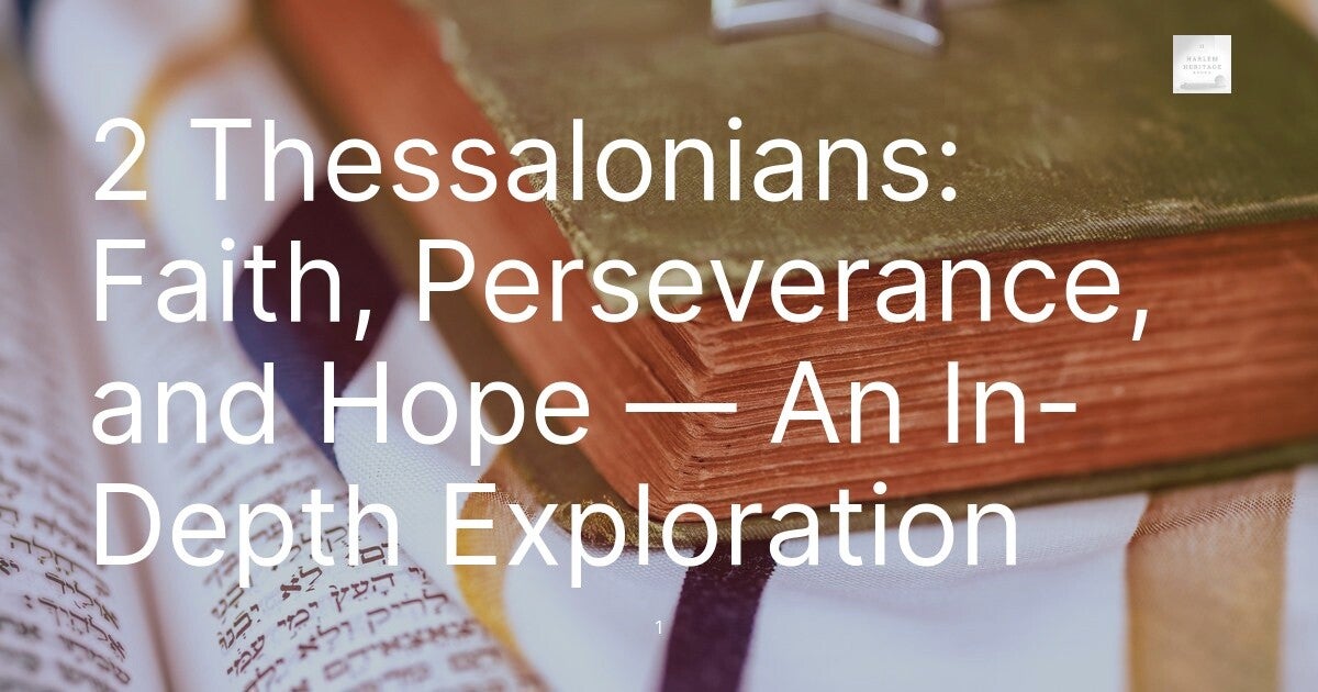 2 Thessalonians: Faith, Perseverance, and Hope — An In-Depth Exploration