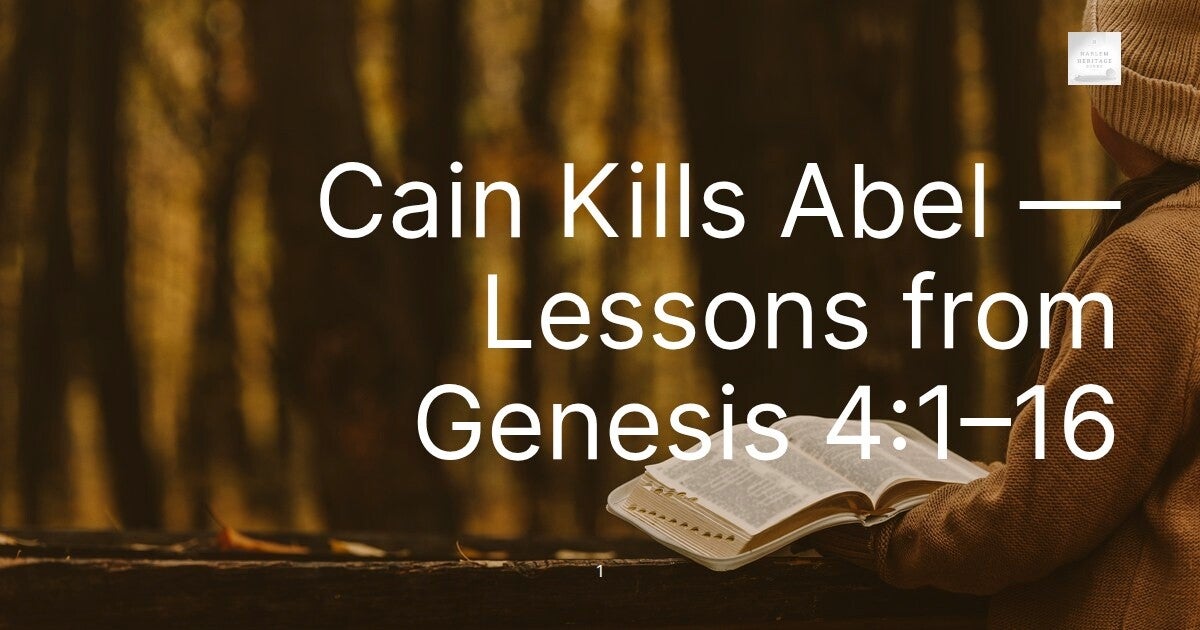 Cain Kills Abel — Lessons from Genesis 4:1–16