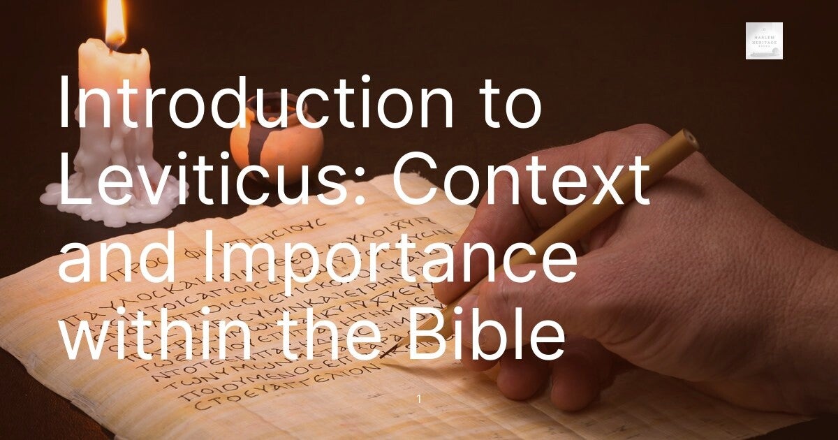 Introduction to Leviticus Context and Importance