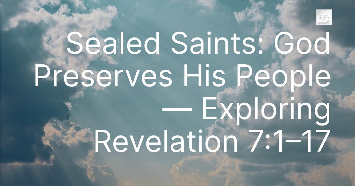 Sealed Saints: God Preserves His People — Exploring Revelation 7:1–17