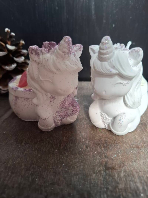 Einhorn - Dessertkerze / Schale