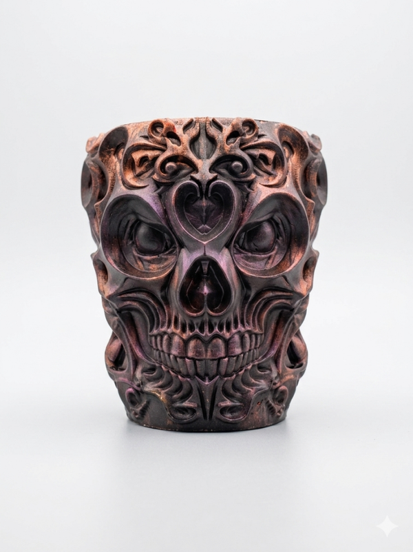 Totenkopf-Becher aus Epoxidharz – Dein düsteres Highlight