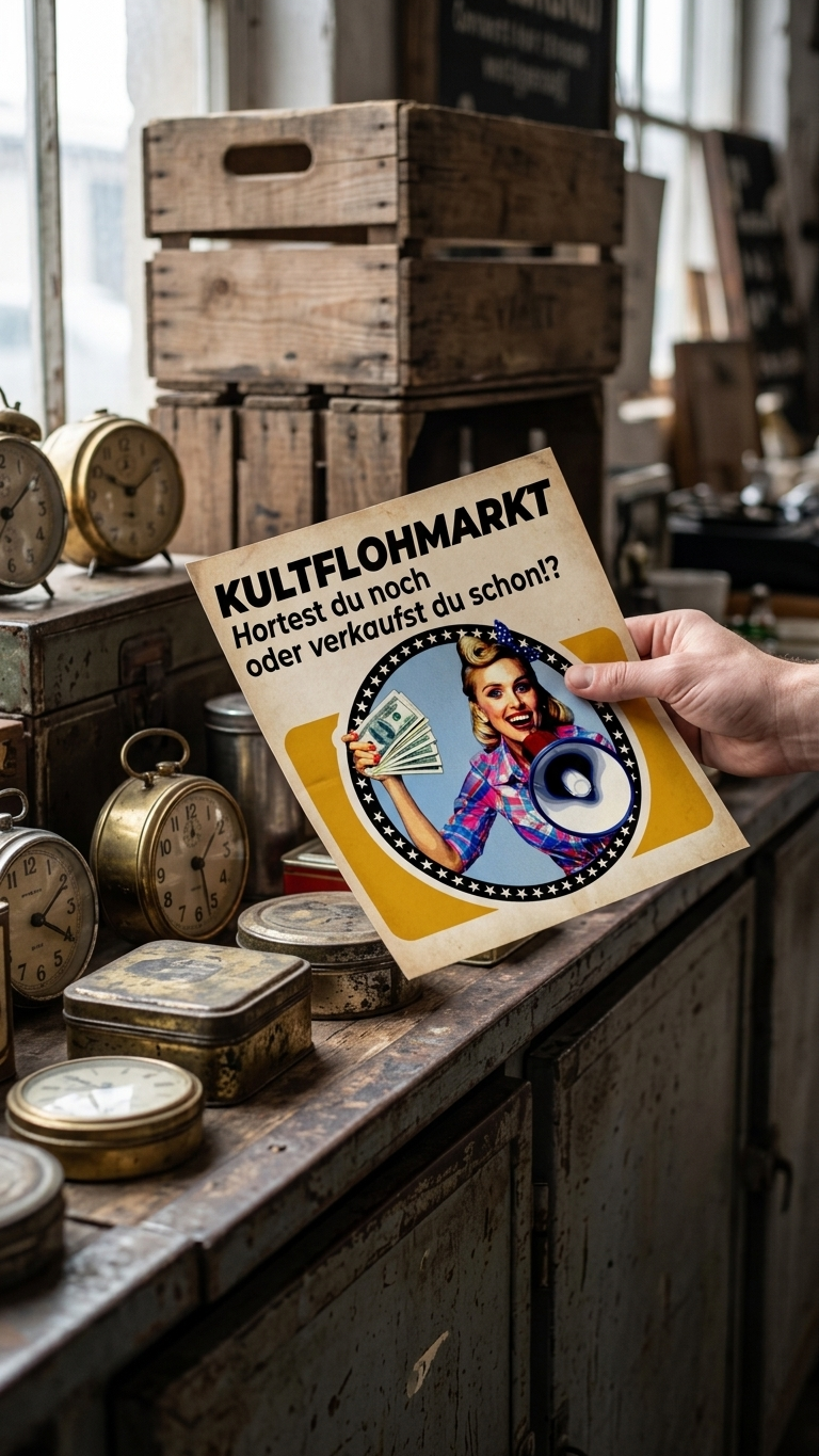 Flohmarkt mit Besuchern zwischen Trödelständen und Vintage Artikeln in Deutschland, Szene vom Kultflohmarkt, Bild von Unsplash