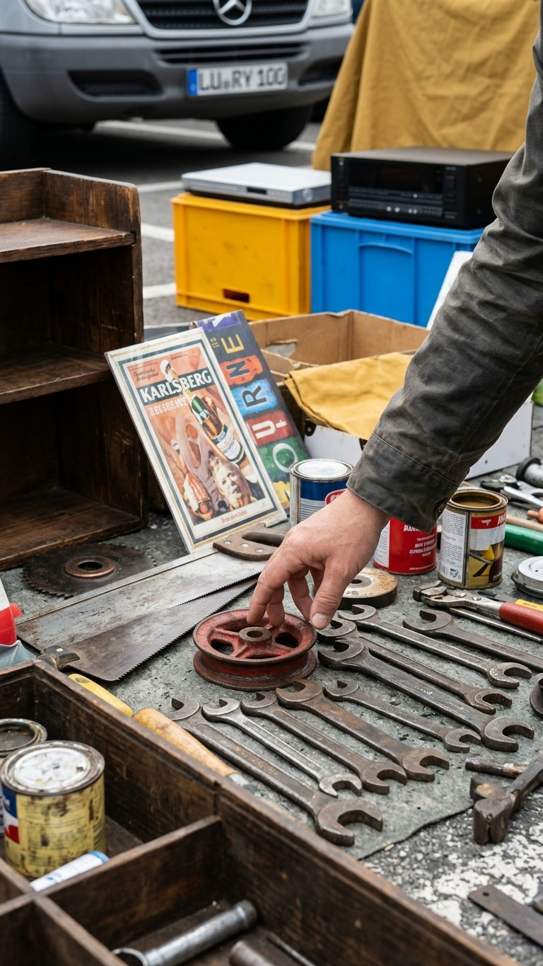 Großer Flohmarkt mit Trödel und Vintage auf dem Messeplatz in Idar-Oberstein