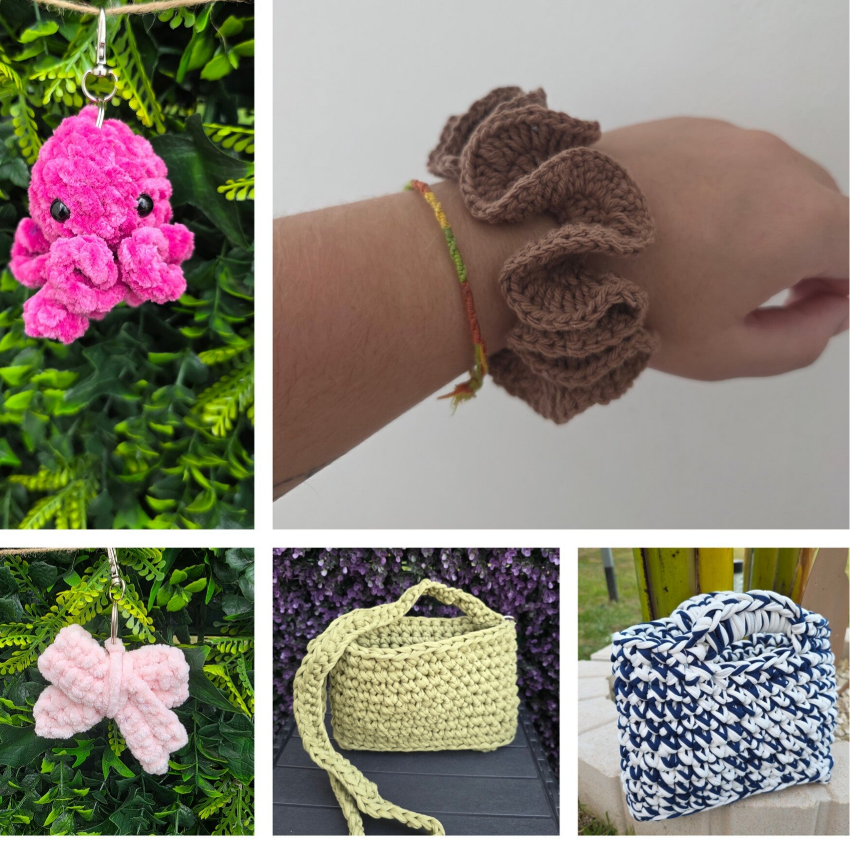 Portes-clés, chouchous et sacs en crochet